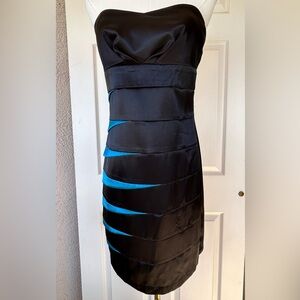 Iz Byer Women’s Strapless Satin Sectioned Dress‎ Size 9